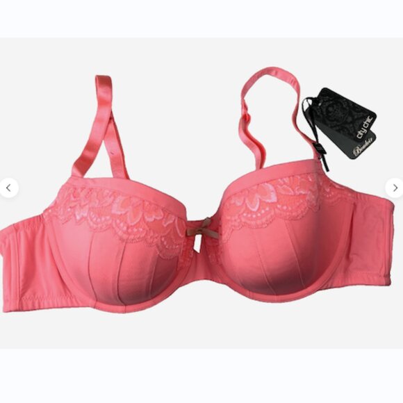 City Chic Zara Contour Bra 44B Apricot Pink NWT Plus Size - Picture 3 of 10